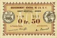 p1a from Upper Senegal and Niger: 0.5 Franc from 1917